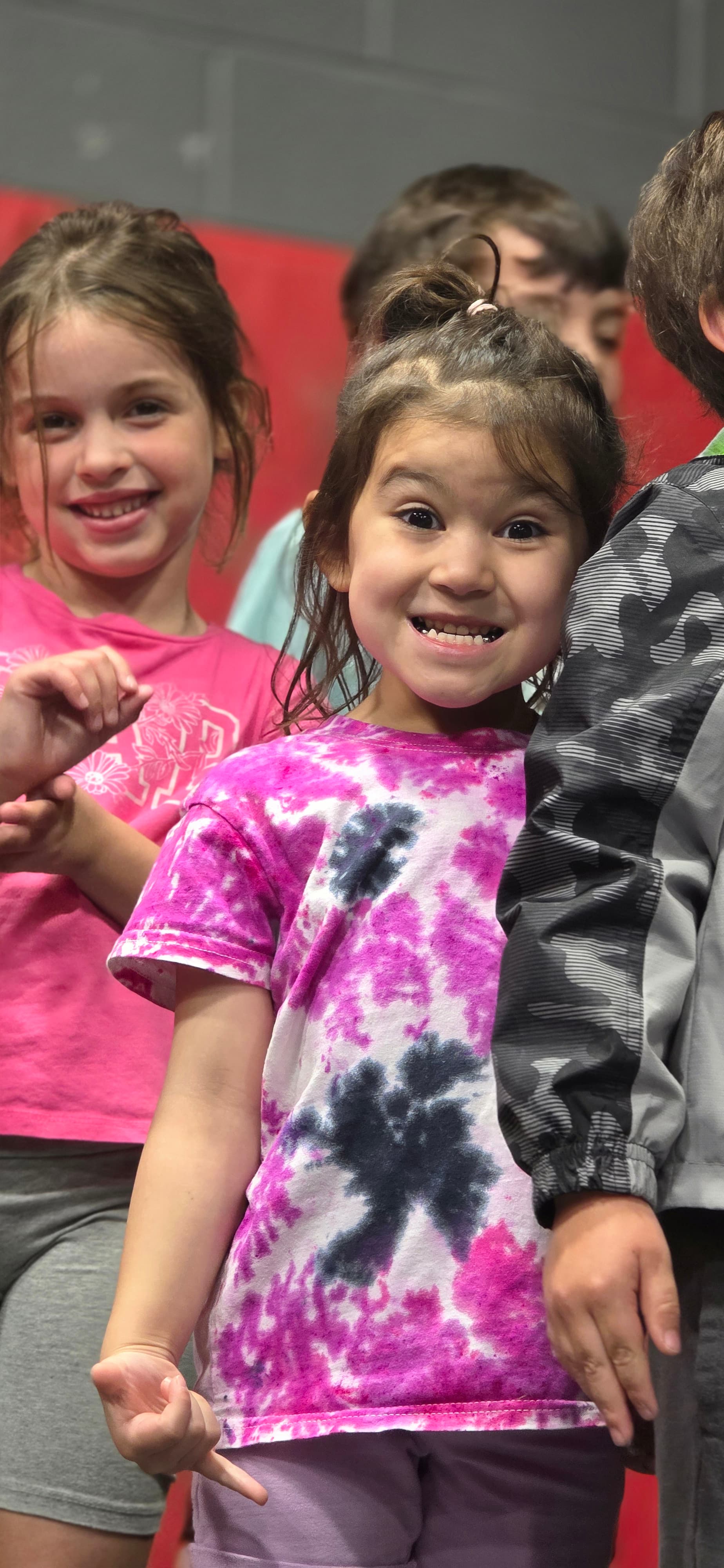 Campers making silly faces